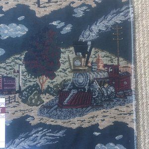 Tapestry fabric. American West Train Theme. 17x12